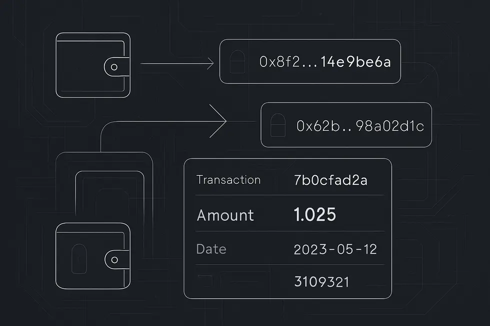 ブロックチェーンスキャナーの全体像と役割を表す線画イメージ。