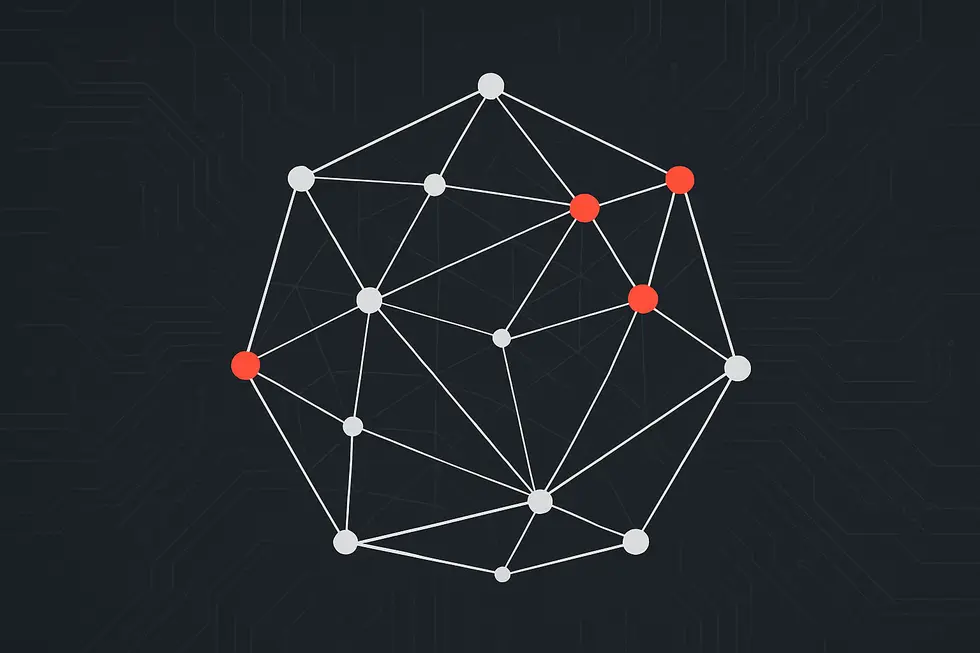 DAOの非中央集権ネットワーク構造を表現したイメージ
