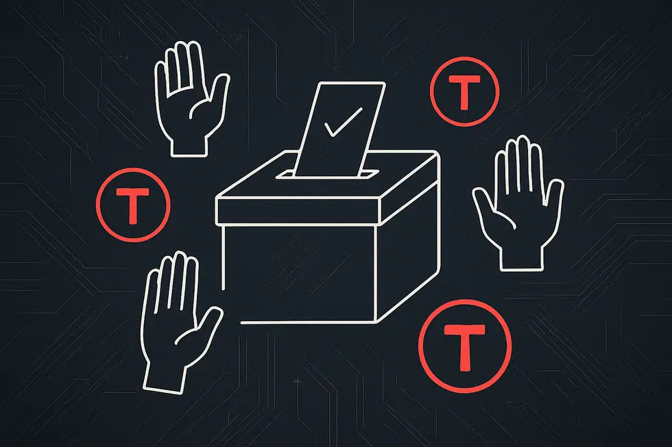 DAOの非中央集権ネットワーク構造を表現したイメージ