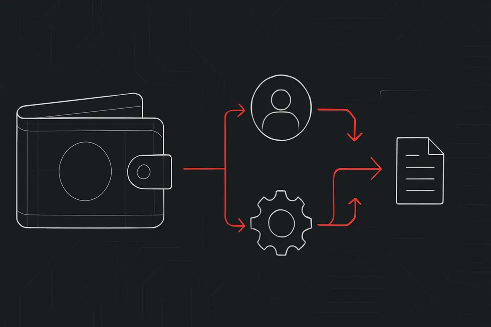 DeFiのネットワーク構造を暗示する近未来的ワイヤーフレーム図