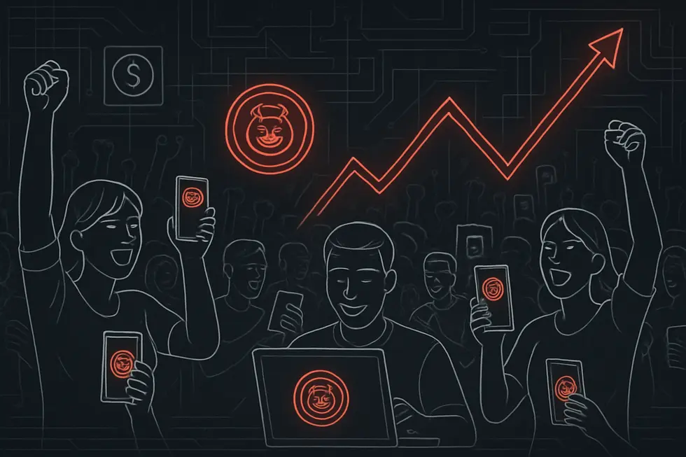 ミームコインとSNS・コミュニティのイメージ