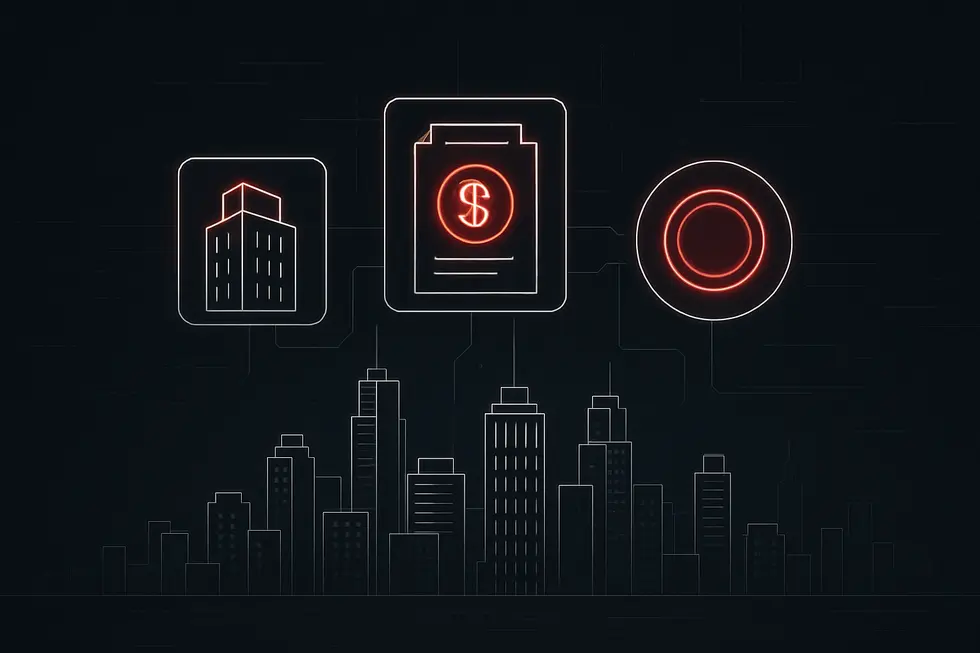 さまざまな現実資産をデジタル化するイメージ