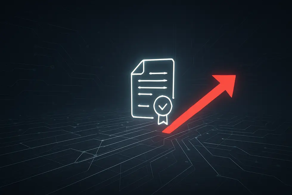 スマートコントラクトによるデジタル契約と2人の人物