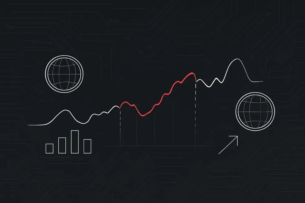 デジタル資産としてのトークンの抽象的なイメージ図。